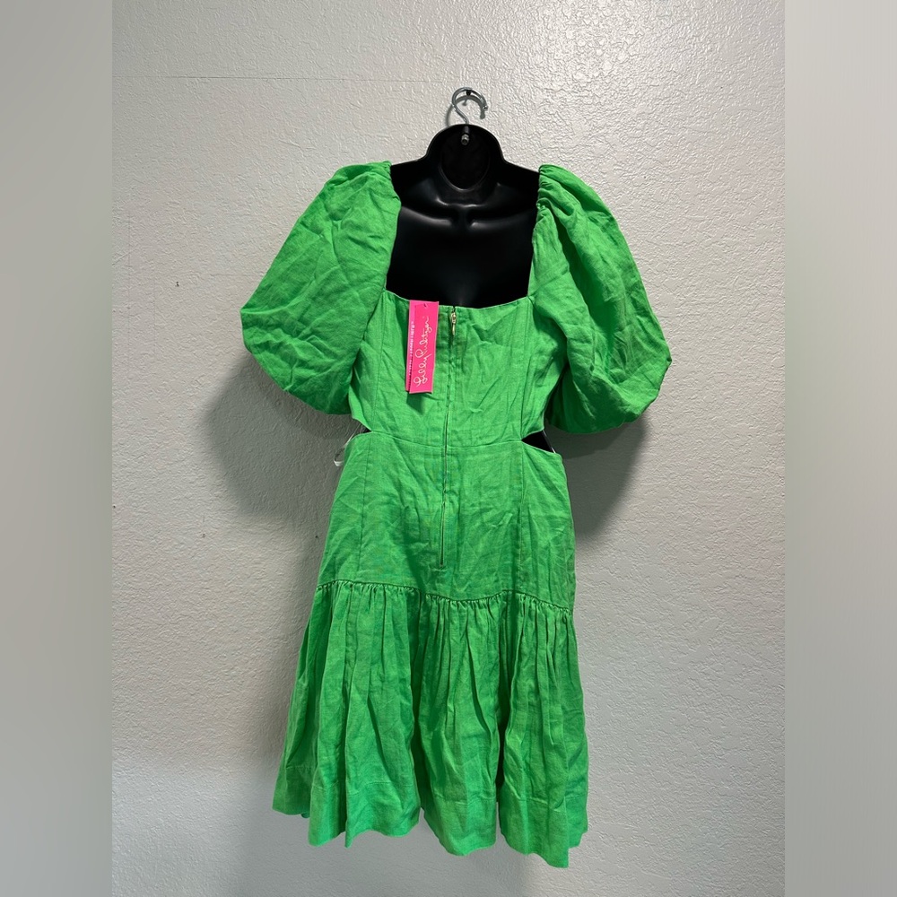 Lilly Pulitzer Kylanne Elbow Sleeve Line Color: Gecko Green - Picture 5 of 6